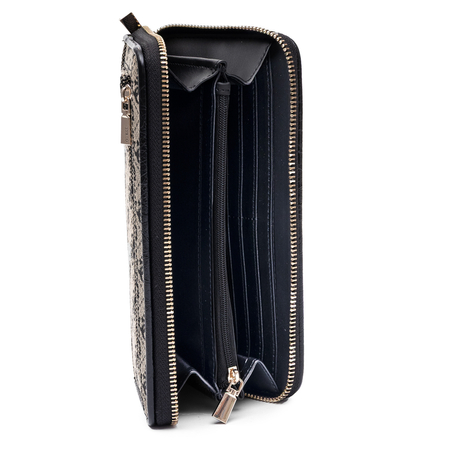 Guess Elegancki Z Logo Portfel Damski Na Zamek Szary SWJT2313146-BLK