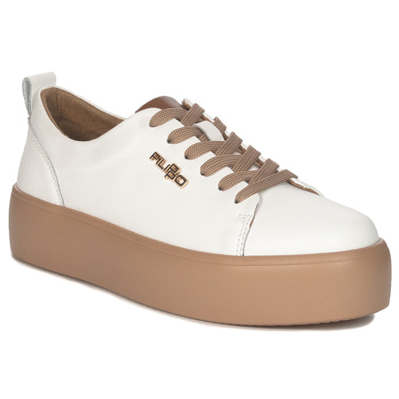 Filippo White Beige platform Low Shoes