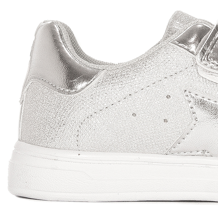 Big Star Trampki dziecięce dziewczęce na rzepy Silver srebrne
