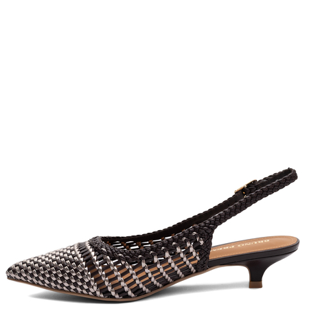 Bruno Premi Woven Slingback Kitten Heel Pumps Brown BN0210XBPRI2IALTM