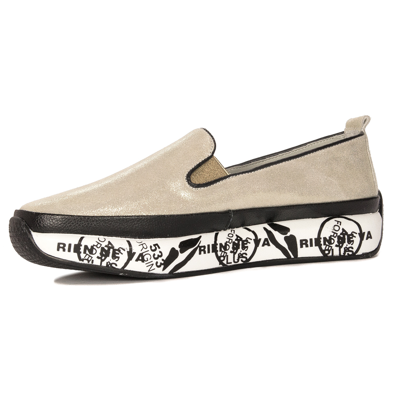 S.Barski Women's Low shoes Leather Gold
