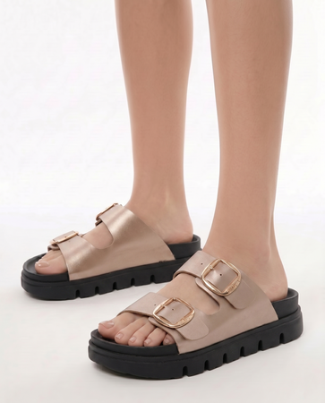 Lee Cooper Women's Gold Platform Sandals LCW-26-35-4462L