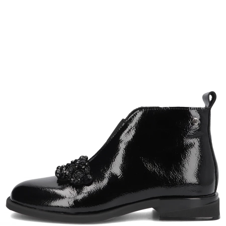 Filippo Eleganckie Lakierowane Botki Na Płaskim Obcasie Czarne DBT7990-26-BK-L