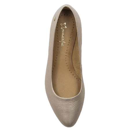 Maciejka Women's Ballerina Gold Leather