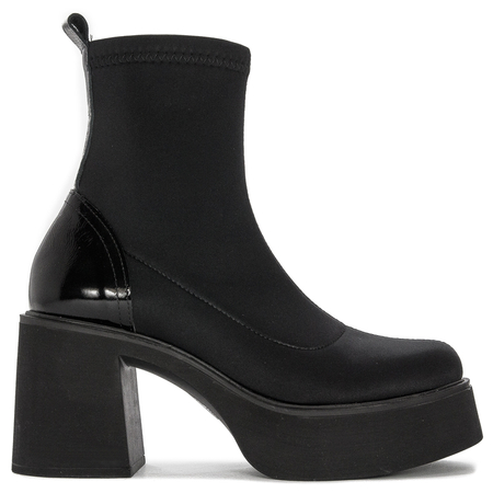Botki damskie Venezia ROV skórzane Black Czarne
