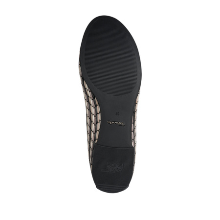 Tamaris Ballet Flats Woven Pattern Black-Beige 1-22134-46098BCOM