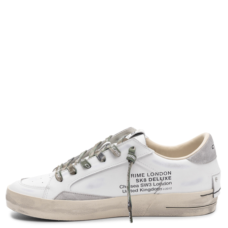 Crime London SK8 DELUXE Leather Sneakers White 9108PP8.10