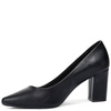 Sergio Leone Classic Block-Heel Pumps Almond Toe Black PB414 CZARNY PU