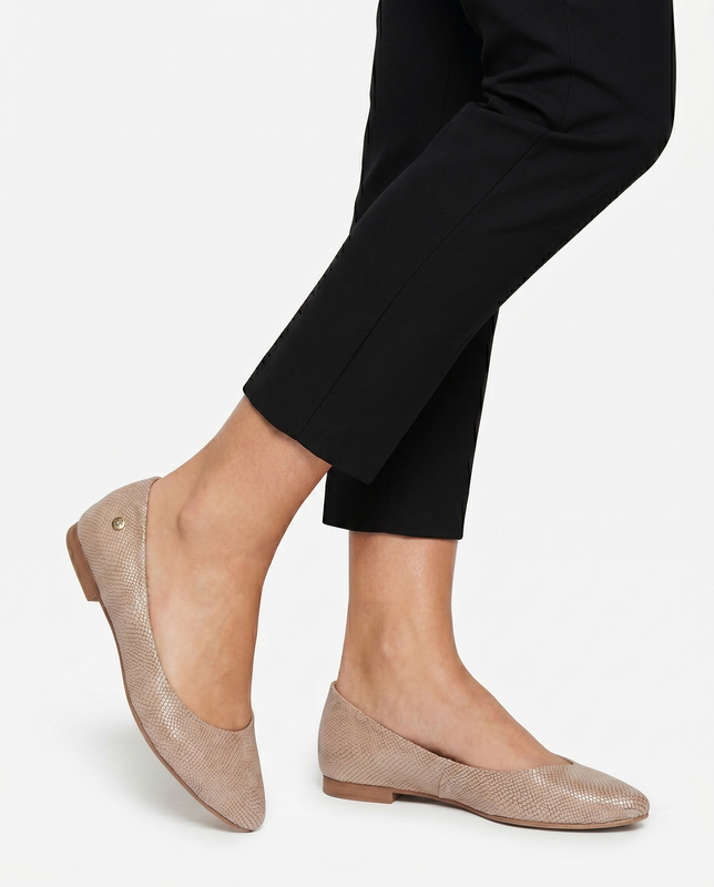 Maciejka Leather Ballet Flats Snake Print Gold 4100W-17/00-8