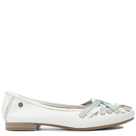 Maciejka Leather Woven-Toe Ballet Flats Flat Heel White-Beige-Blue P7542-11/00-0