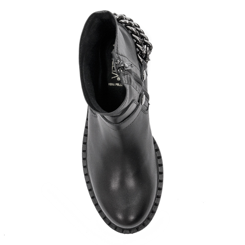 Botki damskie Venezia Forme 14124L Nappa Nero skórzane Czarne