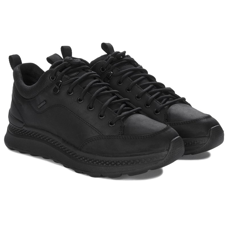 GEOX Półbuty męskie skórzane czarne Black