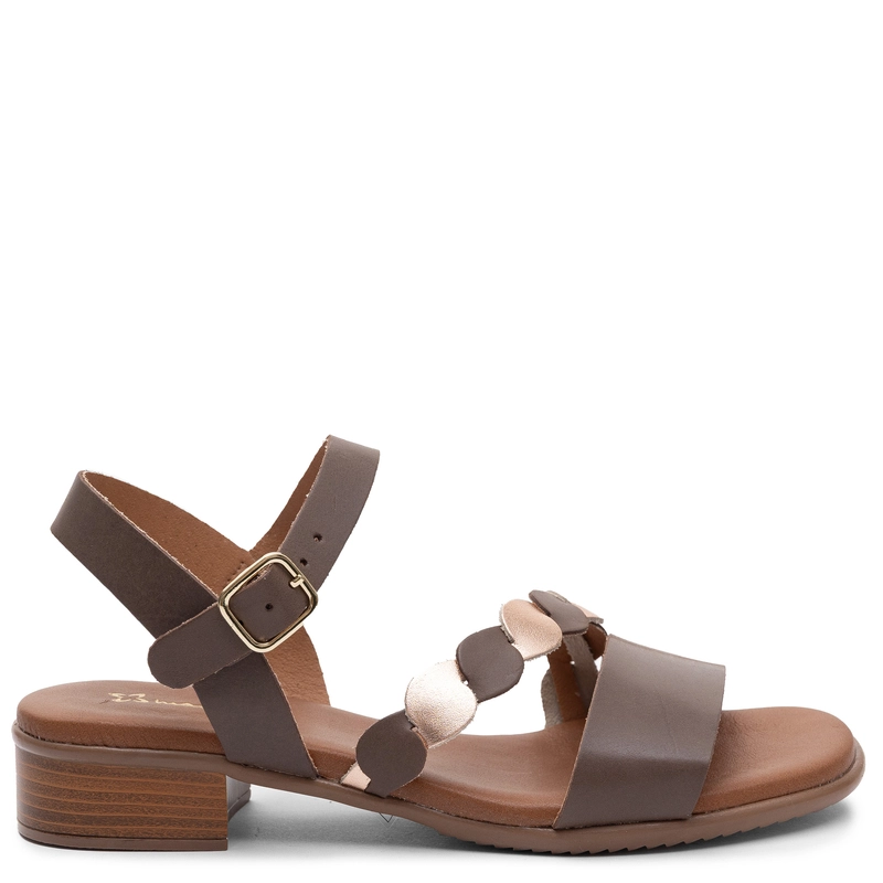 Maciejka Leather Sandals With Decorative Strap Brown E7394-32/00-1