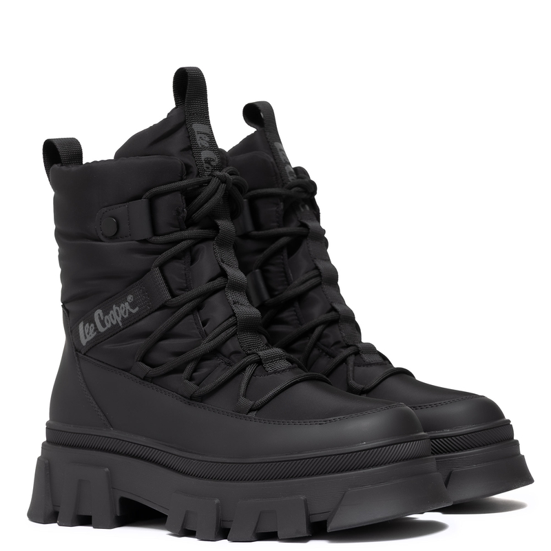 Lee Cooper Puchowe Śniegowce Na Platformie Czarne LCJ-24-47-3144