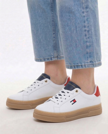 Tommy Hilfiger Sneakersy na Platformie Białe T3A9-34258-WBR