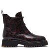 Artiker Leather Croc-Embossed Ankle Boots on Platform Black-Burgundy 57C0165