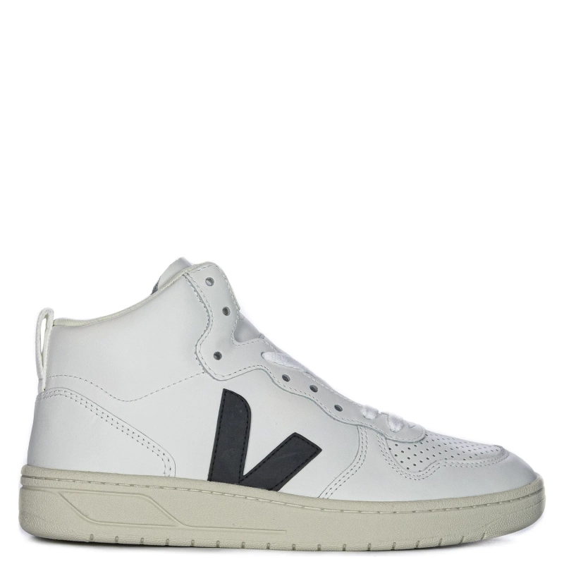 Veja Women's leather White Black high Sneakers