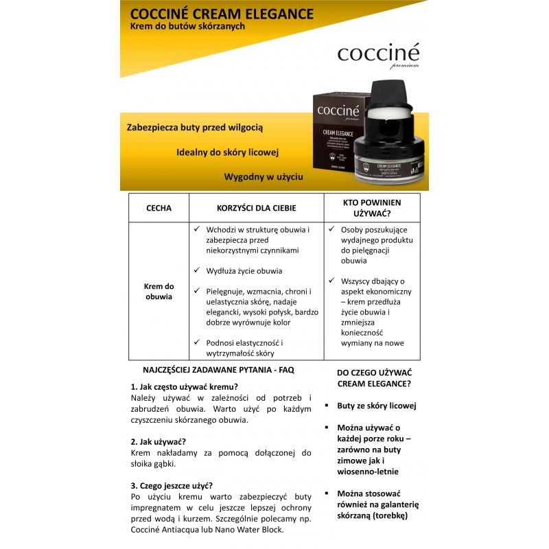 Coccine Cream Elegance Neutral Smooth Leather Cream Hydration and Shine 55-26-50-01C