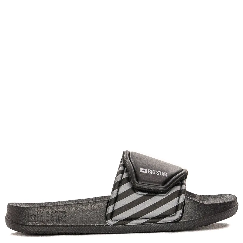 Big Star Black Velcro children's slippers