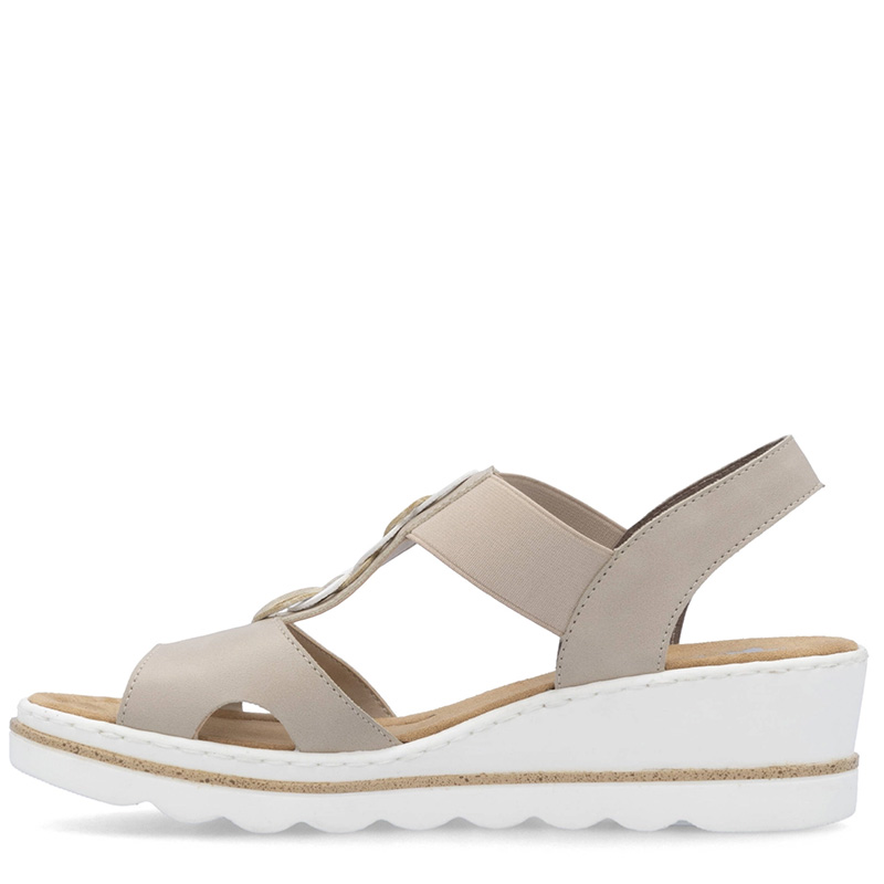 Rieker Comfortable Wedge Sandals Beige 67498-62