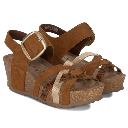 Yokono Women's Anchor Leather Sandals Bari Ser Leopardo