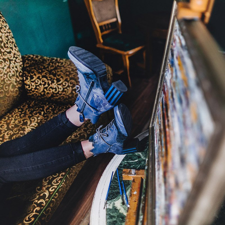 Botki damskie Maciejka niebieskie