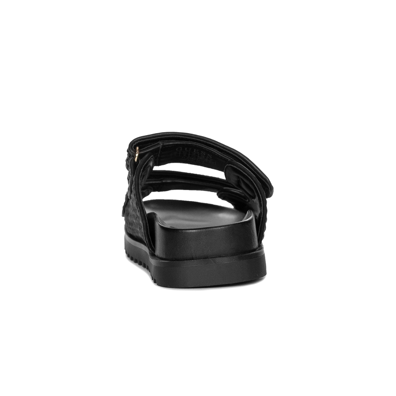 Guess Klapki Damskie Regulowane Na Rzep Klapki Na Platformie 4 Cm Czarne FLJFDE-FAP19-BLK