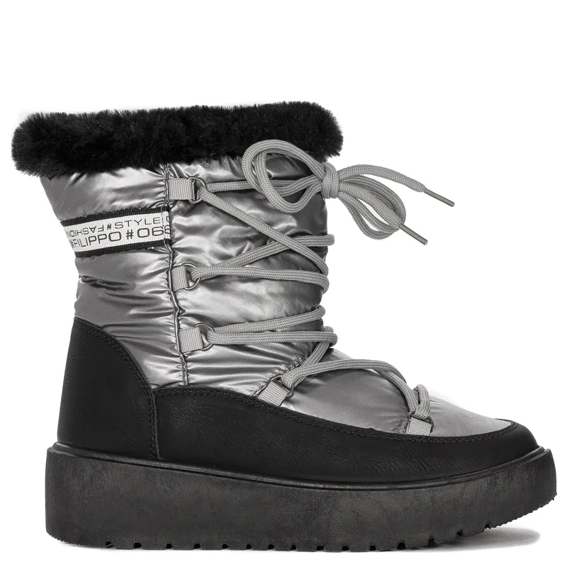 Filippo Women's Grey insulated snow boots