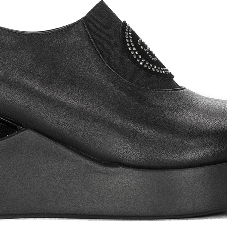 Leather Boccato boots on the Black platform