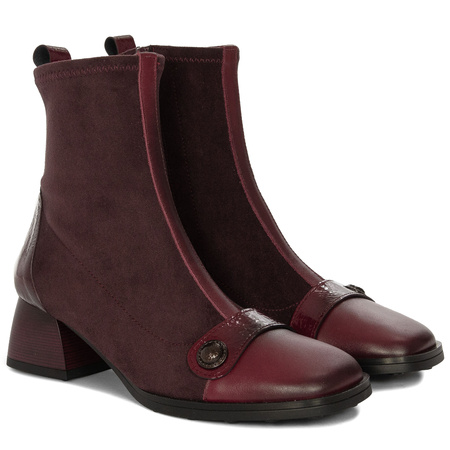 Hispanitas Women's Ankle Boots with Heel Burgundy