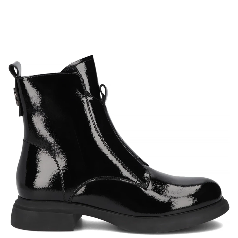 Filippo Patent Leather Ankle Boots With Zipper Black DBT6540-25-BK