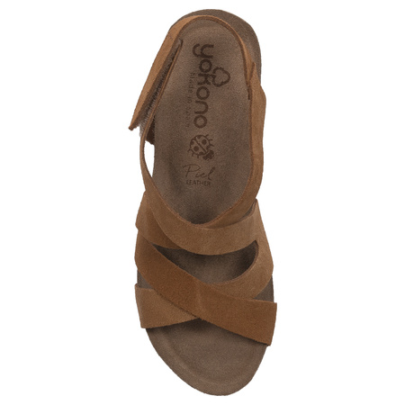 Yokono Women's leather anchor sandals Bari Ser Cuero brown