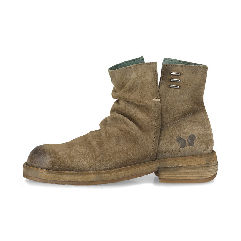 Felmini Women's Leather Ankle Boots Beige
