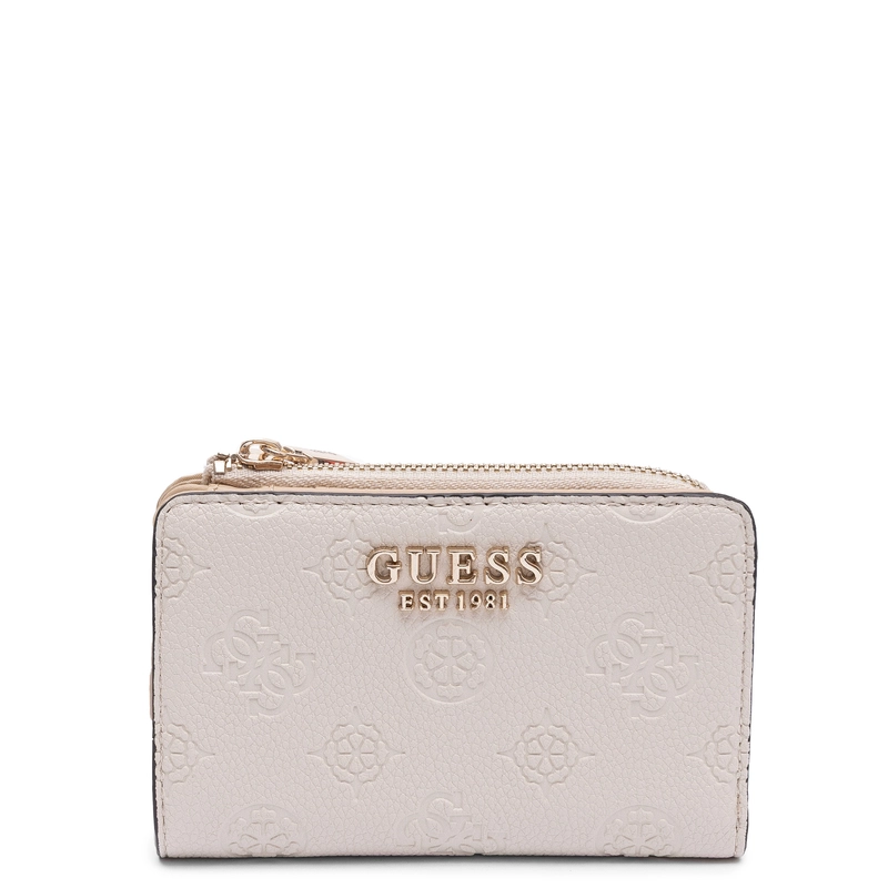 Guess Elegancki Zapinany Na Zamek Portfel Damski Beżowy SWPD2222156-BONE