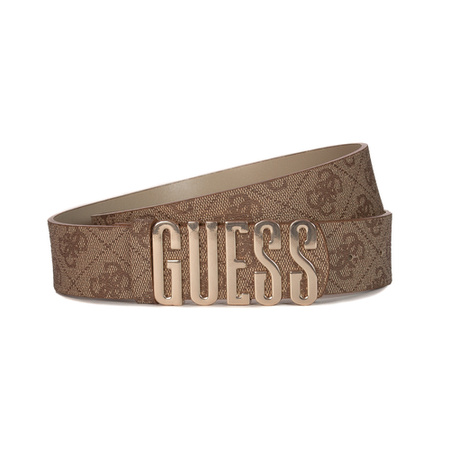 Guess Pasek damski LTL Latte Logo beżowy