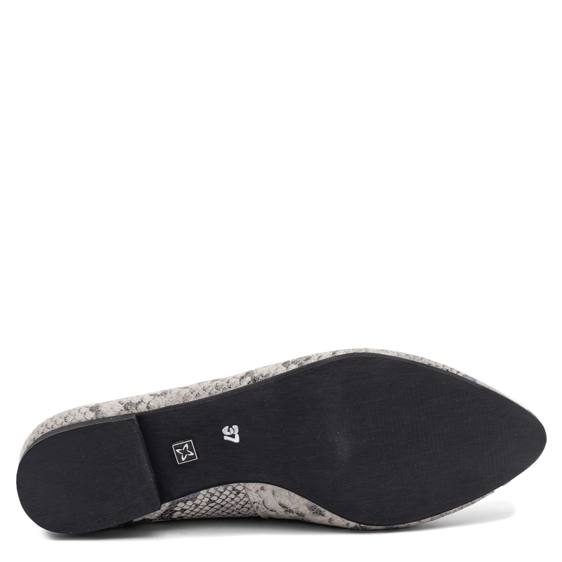 Maciejka Leather Snake Print Ballerinas Grey 4100W-09/00-8