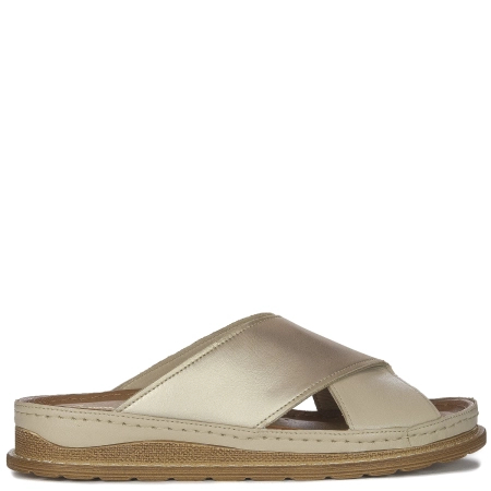 Maciejka Beige + Gold Women's Slides
