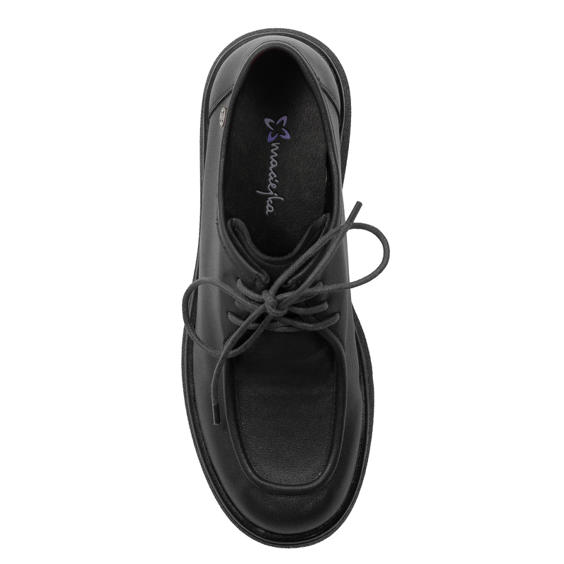 Maciejka Women’s Leather Lace-Up Derby Shoes Platform Black K7189-01/00-1