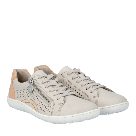 Rieker Perforated Women's Sneakers with Side Zip Beige 52824-60