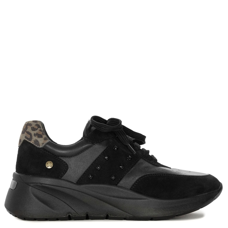 Maciejka Sneakersy Skórzane Półbuty Na Koturnie Czarne P7239-01/00-7