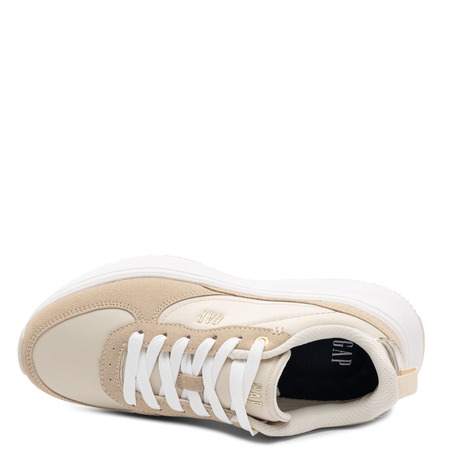 GAP Beige Platform Sneakers Gold Logo GPW6155300049