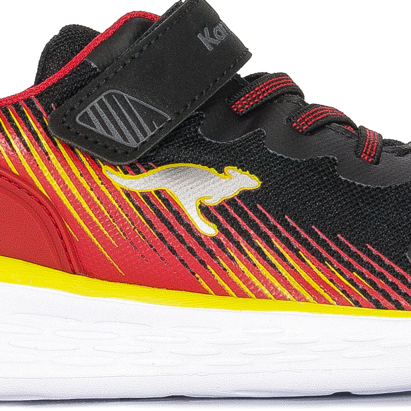 Kangaroos children's boys' shoes Jet Black / Fiery Red Sneakers