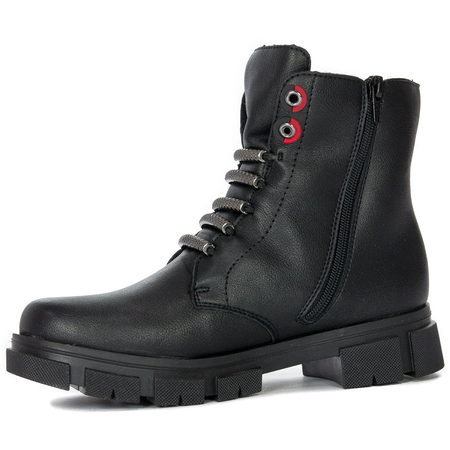 Botki damskie Rieker Y7172-00 Black ocieplane Czarne