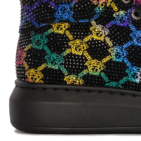 GOE Sneakersy damskie Czarne+multikolor z Kryształkami