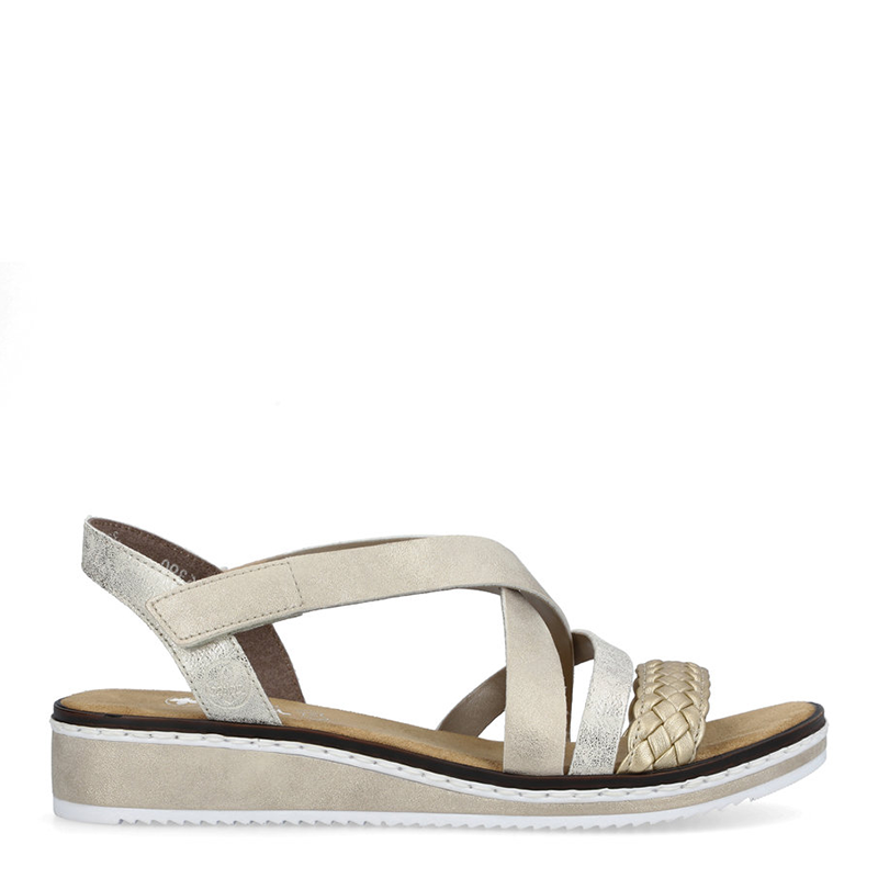 Rieker Comfortable Platform Sandals Gold V3663-90
