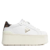 Guess Sneakersy damskie skórzane sznurowane białe