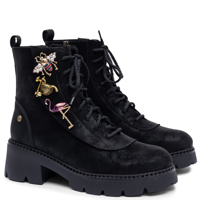 Maciejka Leather Ankle Boots Elegant Black 07656-01/00-8