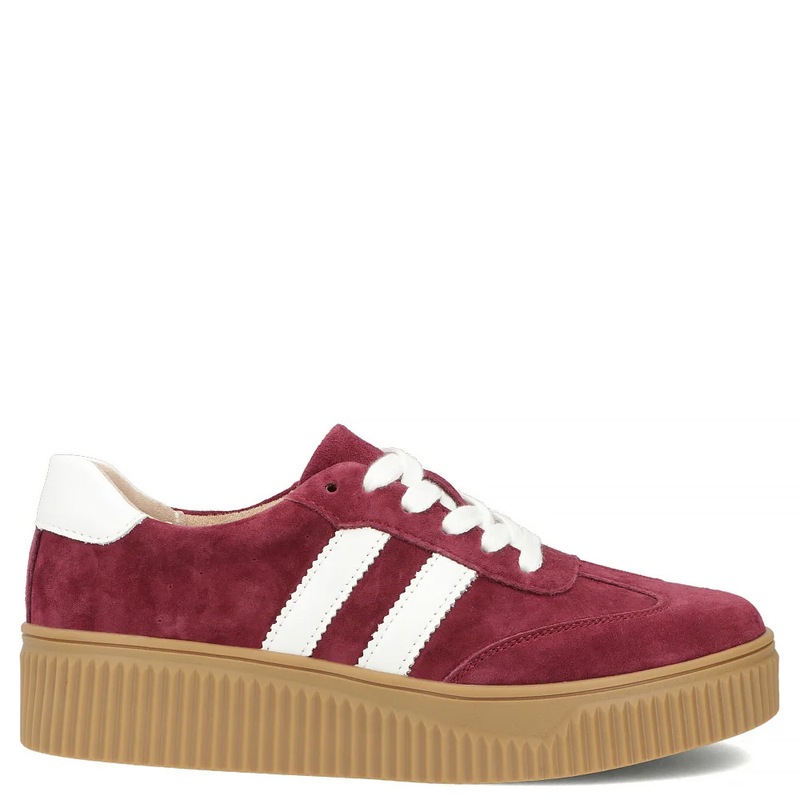 Filippo Sneakersy Na Platformie Ze Skóry Bordowe DP6776-26-BG