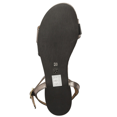 Maciejka Women's Leather Sandals Black Gold