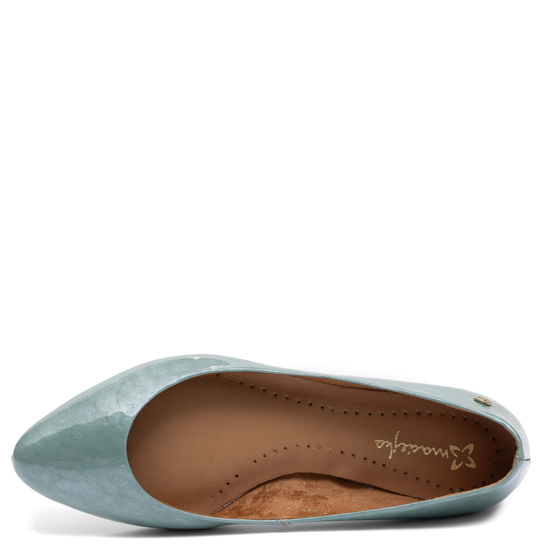 Maciejka Leather Ballerinas Almond Toe Flat Green 4100W-16/00-8